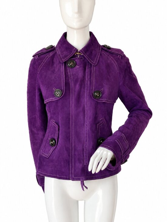 DSQUARED Jackets & Blazers - DSQUARED2 Purple Suede Leather Jacket IT 44 Made in Italy